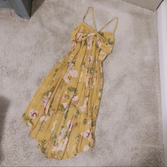 SOLD: FP Yellow Floral Babydoll Hi-Lo Tank - Picture 2 of 5